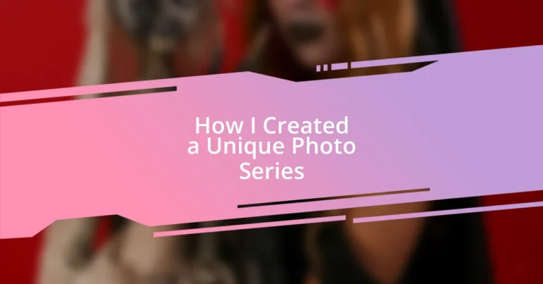 How I Created a Unique Photo Series