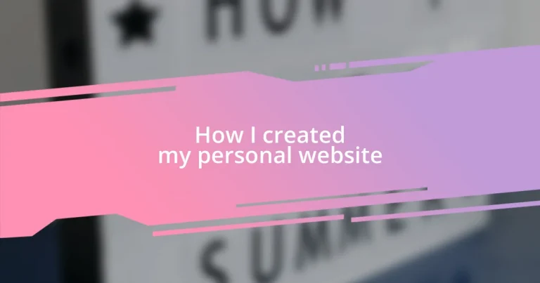 How I created my personal website