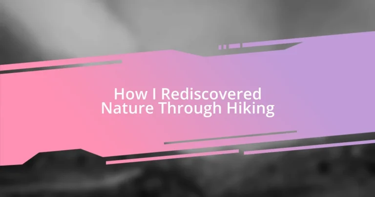 How I Rediscovered Nature Through Hiking