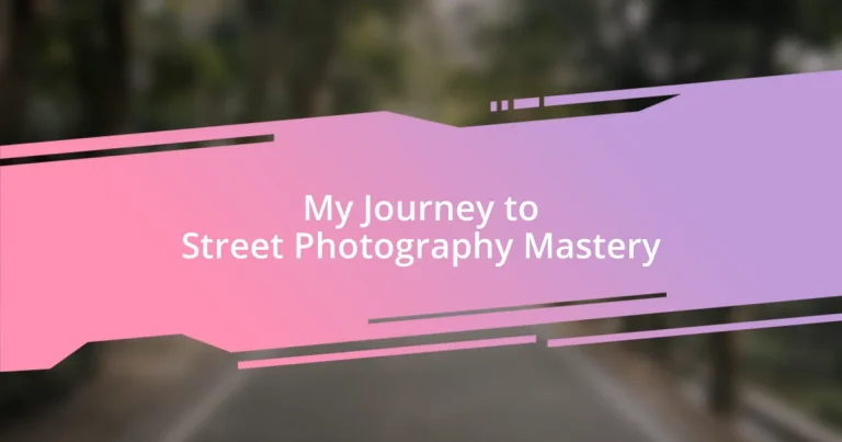 My Journey to Street Photography Mastery