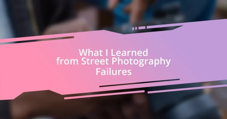 What I Learned from Street Photography Failures