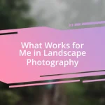 What Works for Me in Landscape Photography